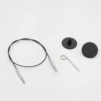 Thin Black/Silver 360 degree Swivel IC Cable 50cm
