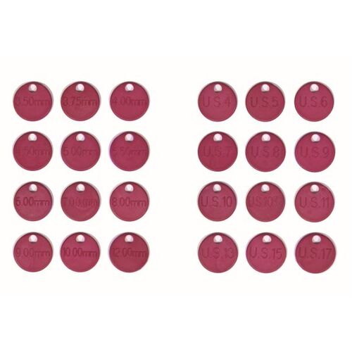 Needle Size ID tags (set of 12)